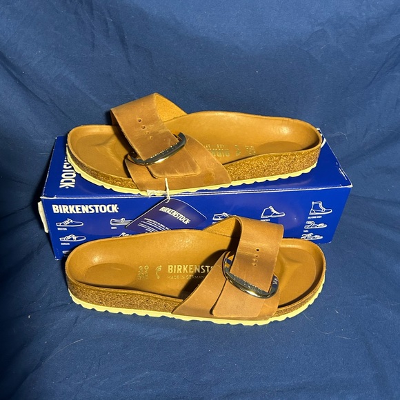 Birkenstock Shoes - Birkenstock- Madrid Big Buckle, Cognac, women QS